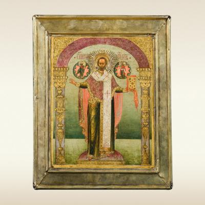 Икона. Святитель Николай (Никола Зарайский). 17 век
