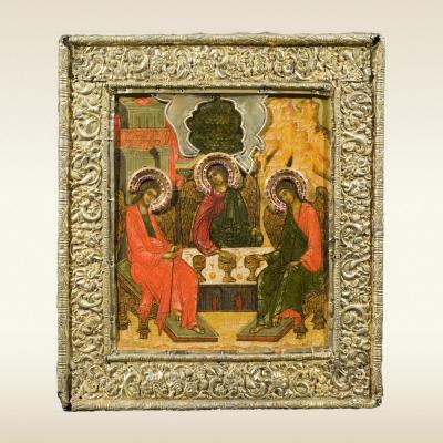 Икона. Троица Ветхозаветная. 17 век