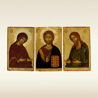 Икона-триптих ДЕИСУСНЫЙ ЧИН. Первая половина 15 века