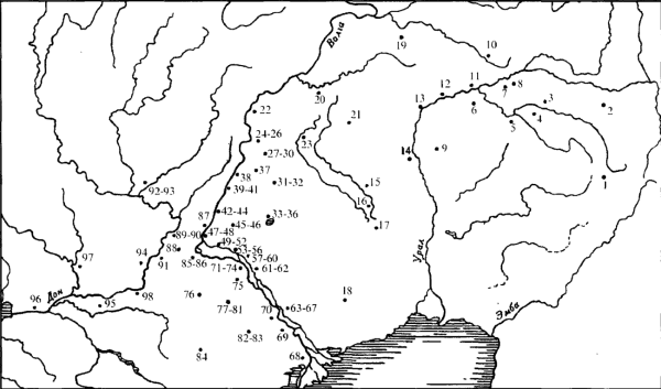 Распространение погребальных памятников 2-й пол. IX - 1-й пол. XI в. в степной зоне Северного Прикаспия