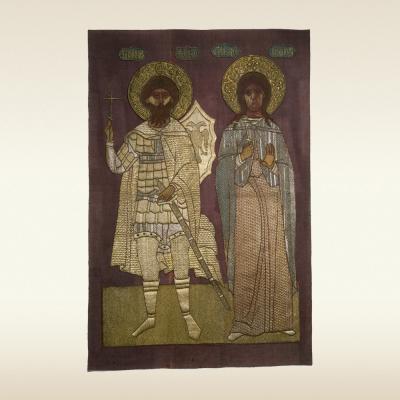 Икона. Великомученик Феодор Стратилат и мученица Ирина