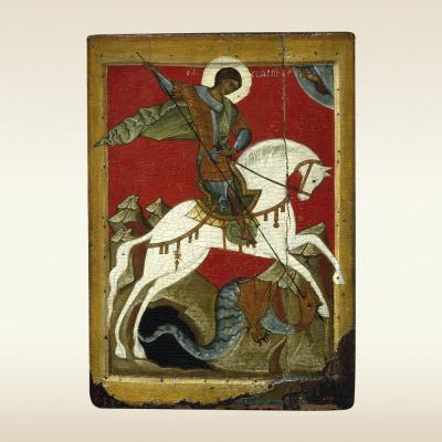 Икона. Чудо святого Георгия о змие. 15 век