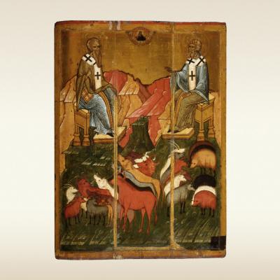 Икона: Святители Власий Севастийский и Спиридон Тримифунтский»