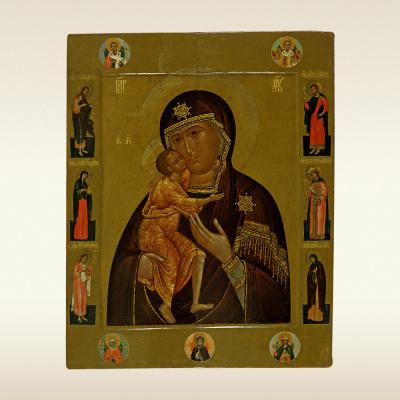 Богоматерь Федоровская с избранными святыми, 17 век