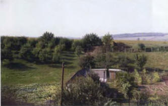 Сидоровский археологический комплекс. Вид с раскопа 1 (2000 г) на противоположную сторону Среднего яра, где расположен раскоп 8.
