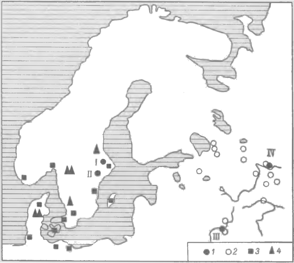 Карта распространения амулетов — символов Тора в VIII-XI вв.