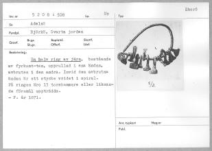 Железная шейная гривна с Молотами Тора и Амулетами топорами. Найдена на о. Бъёрко (Швеция) в 1871 году