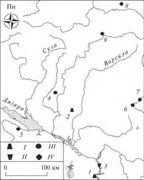 Карта распространения «предкавказские» влияний в ареале славянских культур