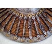 Османский усиленный стальными деталями плетеный из лозы щит Калкан