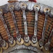 Османский усиленный стальными деталями плетеный из лозы щит Калкан