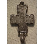Большой крест энколпион (Enkolpion) византийского стиля, cеребряный, 12-15-й века нашей эры