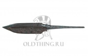 Раннесредневековый трехлопостной наконечник стрелы. Данный наконечник целиком изготовлен из железа, имеет хорошую сохранность, без утрат и дефектов. 5-6 вв. Длина: 85 мм.
