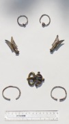 Серебряные цикады, колты,  позолоченная пряжка, браслеты