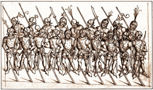 Лучники, копейщики алебардисты, конец 15 века