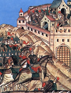 Самострел на средневековой русской миниатюре летописного свода