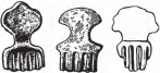 Скифские бляшки в форме лапы животного