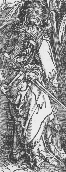 Фрагмент гравюры «Четыре ангела удерживают ветра», А. Дюрер, 1498 г.