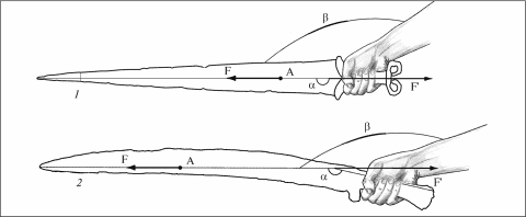 Реконструкция траектории колющего удара меча